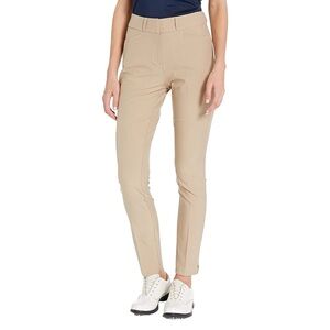 Adidas women's full-length stretchy slim fit golf pants in trace khaki size 2